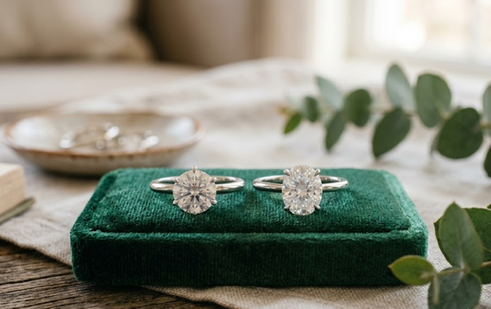 Brilliant vs Crushed Ice Moissanite Ring