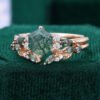 Hexagon Cut Moss Agate Enchanted Grove Bridal Set (3)