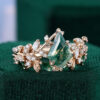 Kite Cut Moss Agate Enchanted TwigGlow Garden Themed Bridal Ring Set (2)