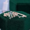 Marquise Cut Moss Agate Enchanted TwigGlow Bridal Set (5)