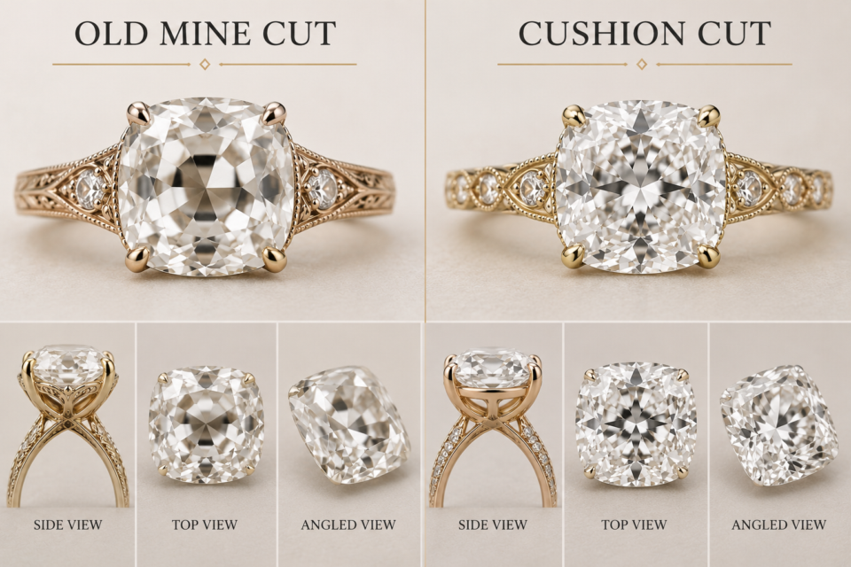 Old Mine Cut Vs. Cushion Cut