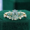 Pear Cut Moss Agate Sylvan Garland Bridal Set (1)