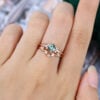 Princess Cut Moss Agate Eternal Knot Bridal Set (4)