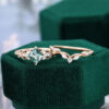 Princess Cut Moss Agate Eternal Knot Bridal Set (5)