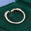 Ships Now Marquise & Round Cut Moissanite Leaf Open Curved Wedding Band in 10K Yellow Gold (Size 7 (3)