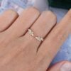 Ships Now Marquise & Round Cut Moissanite Leaf Open Curved Wedding Band in 10K Yellow Gold (Size 7 (4)