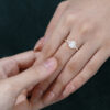 Ships Now Oval Cut Moissanite Classic Side Stone Engagement Ring in 18K Yellow Gold (Size 5 (2)
