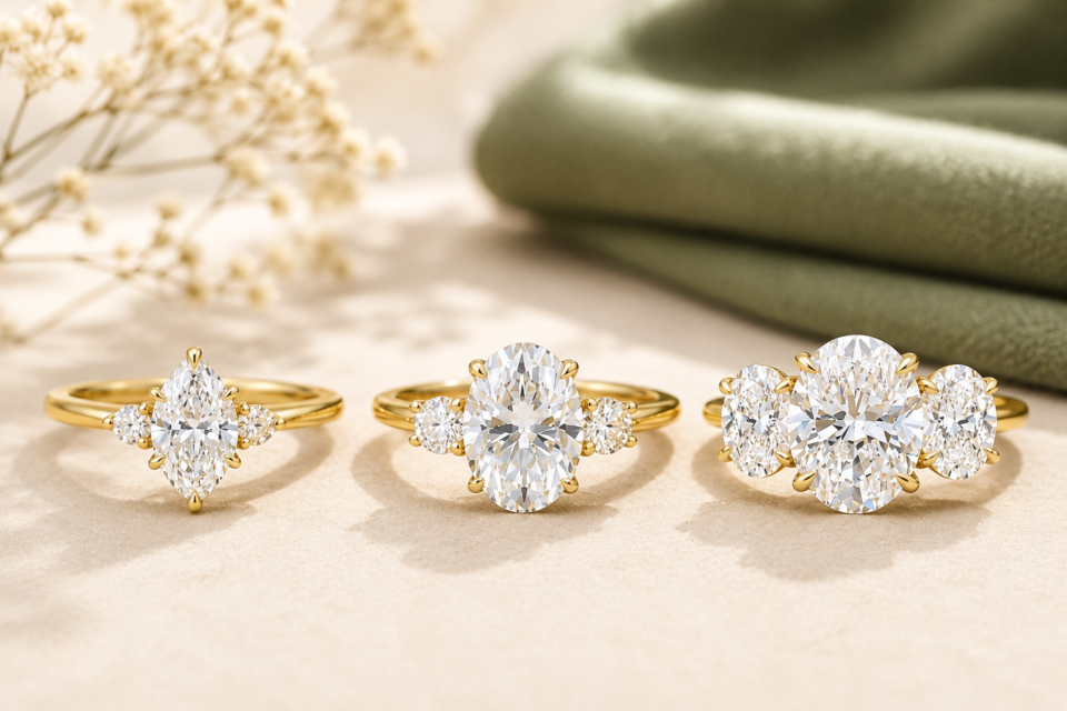Three Stone Ring Proportions: How Big Should Side Stones Be?