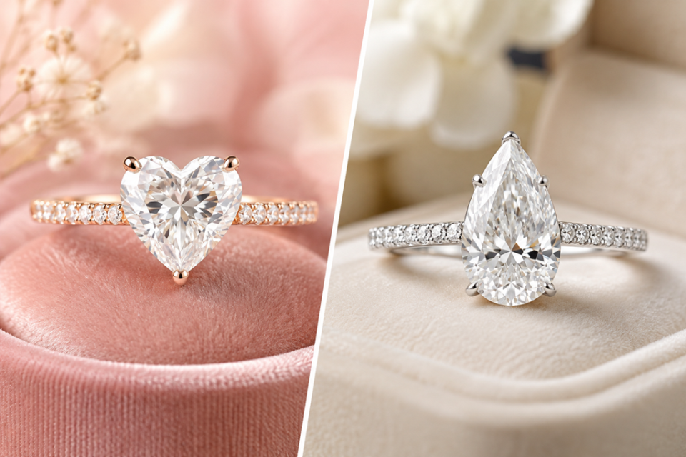 Comparing Heart vs Pear Engagement Ring