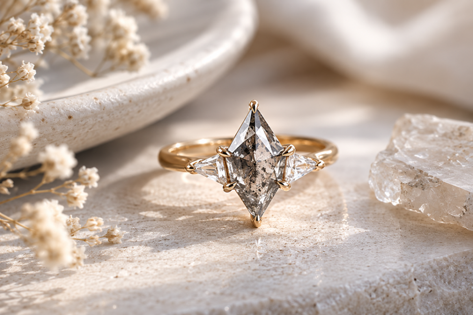 Guide to Kite Salt and Pepper Diamond Engagement Ring