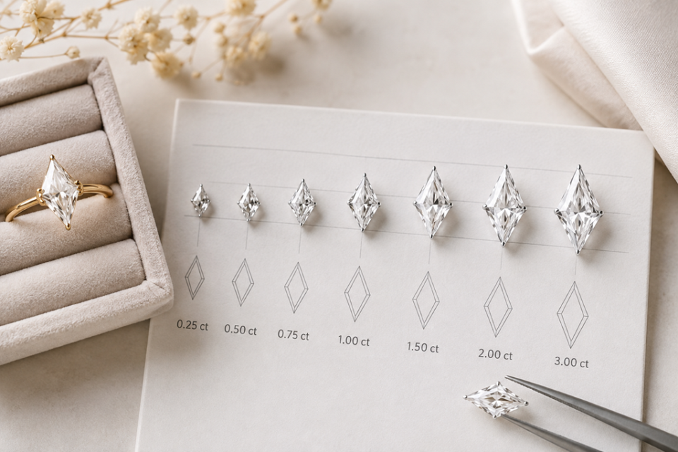 Kite Cut Carat Size Dimensions Guide