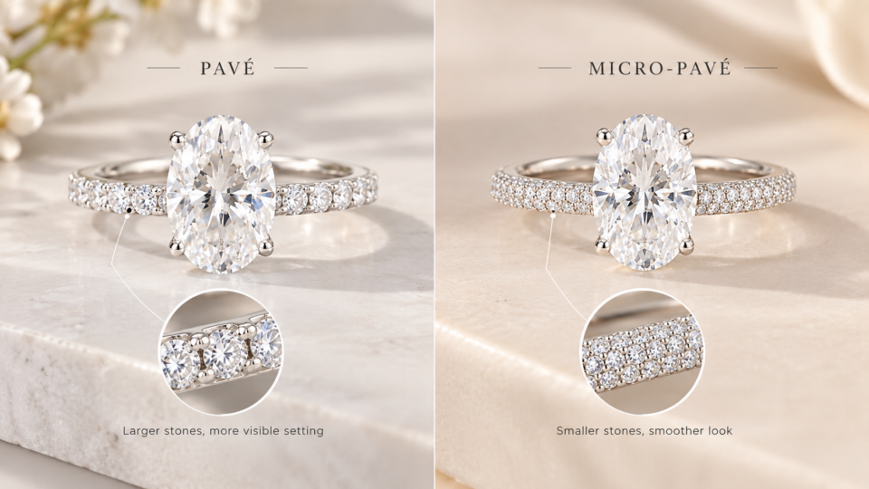 Pavé vs Micro-Pavé Engagement Rings