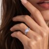 Princess Cut Moonstone Infinity Pavé Engagement Ring Cluster Star Band Ring (1)