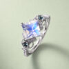 Princess Cut Moonstone Infinity Pavé Engagement Ring Cluster Star Band Ring (2)