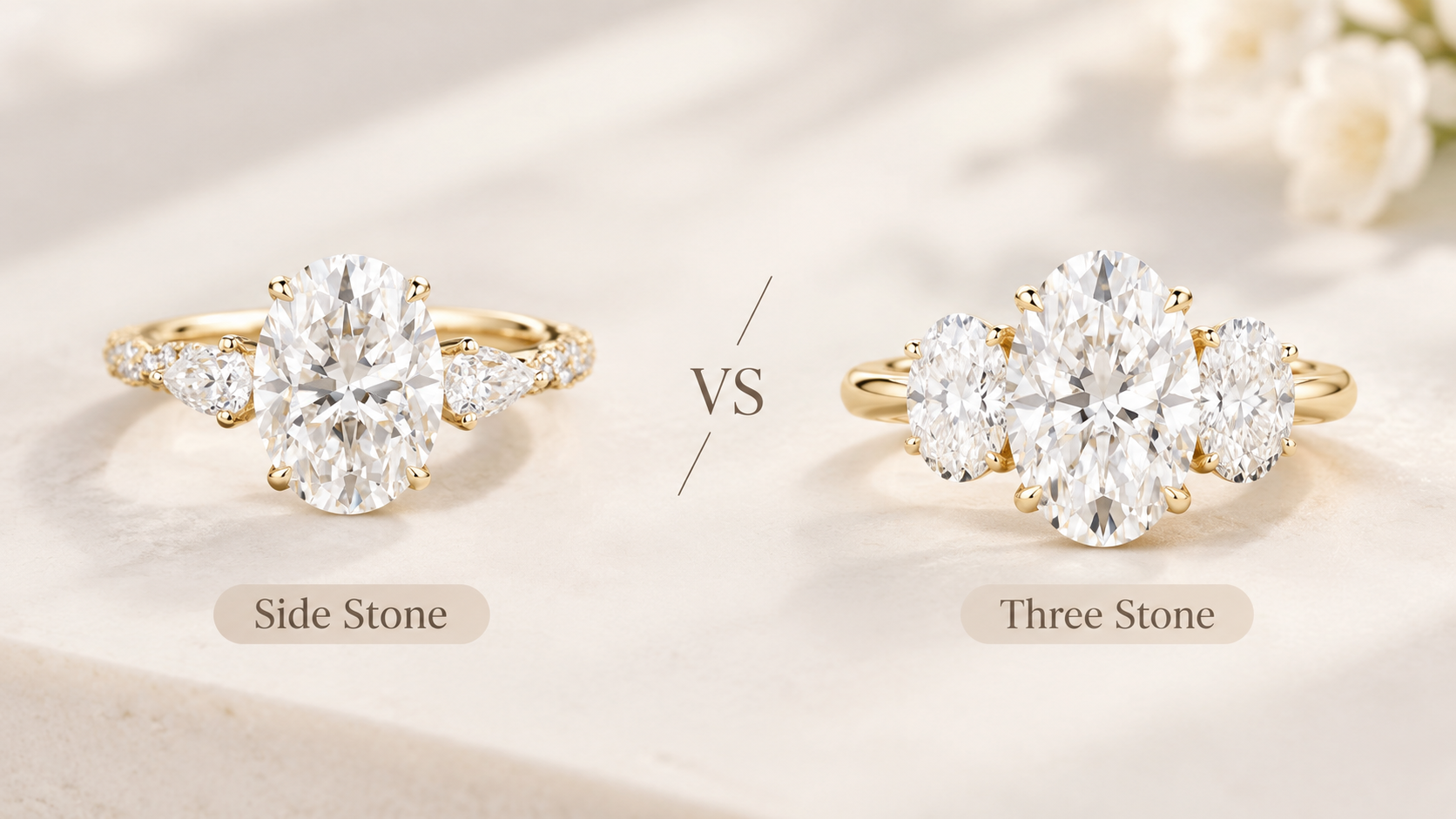 Side Stone vs Three Stone Engagement Rings: What’s the Difference?