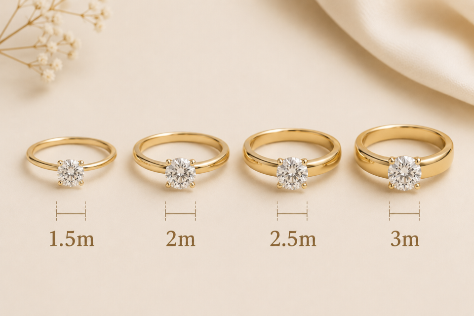 Solitaire Engagement Ring Band Width: 1.5–3mm Guide