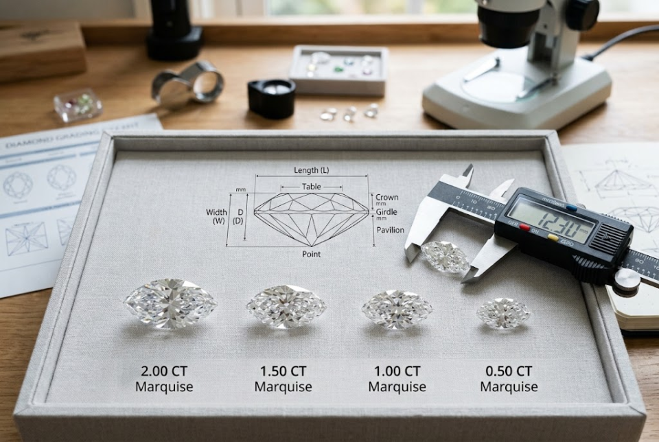 Understand the Marquise Carat Size Dimensions