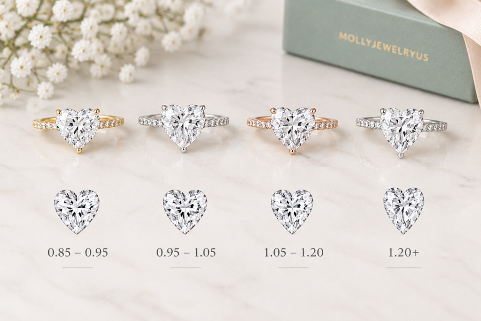Heart Cut Engagement Ring Ratio Comparison and Explain