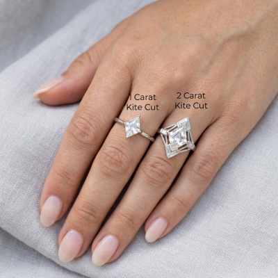 1 Carat vs 2 Carat Kite Cut Engagement Ring