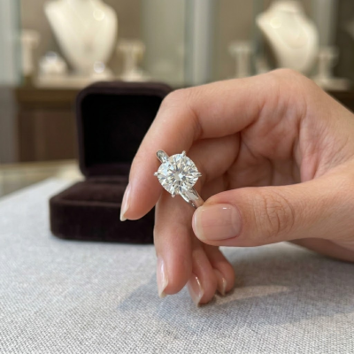 5 Carat Moissanite Ring in Six-Prong Setting
