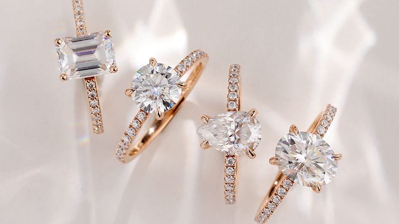 Different Cut Moissanite Engagement Rings