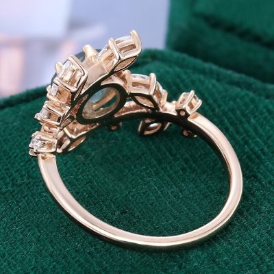 TwigLine | Round Cut Moss Agate Engagement Ring For Her Promise Ring