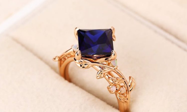 lab sapphire ring