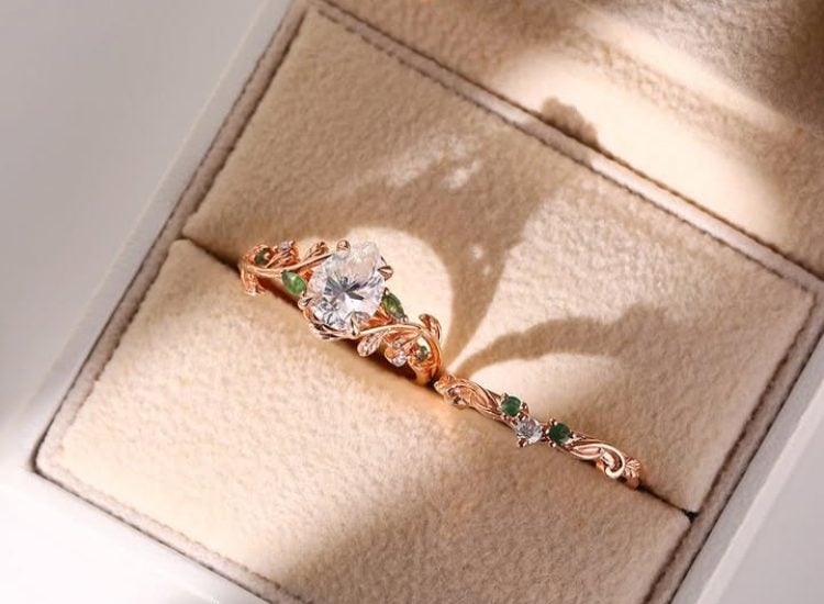 Moissanite & Moss Agate