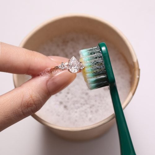 clean moissanite ring