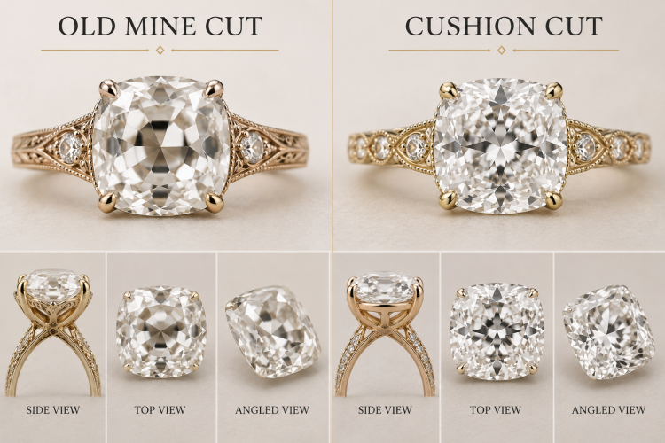 Old Mine Cut Vs. Cushion Cut