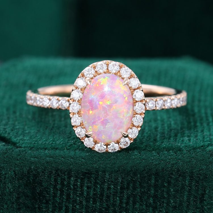 Oval Cut Lab Pink Opal