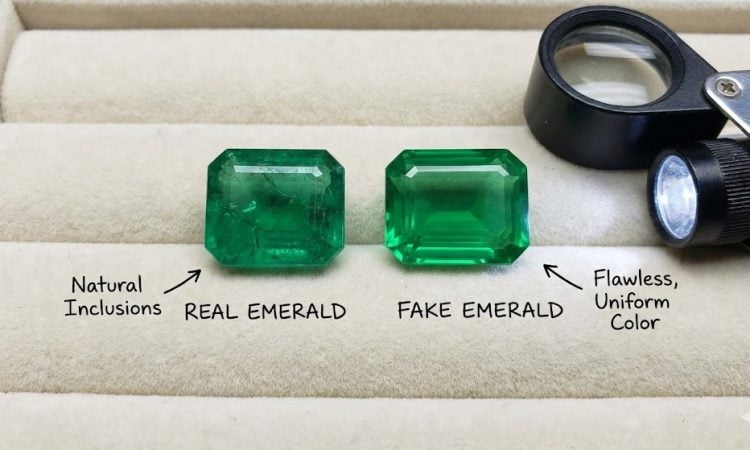 Real emerald vs fake emerlad