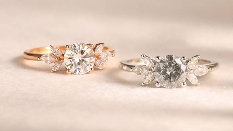 Salt and Pepper Diamond Ring vs. Traditional Diamond Ring