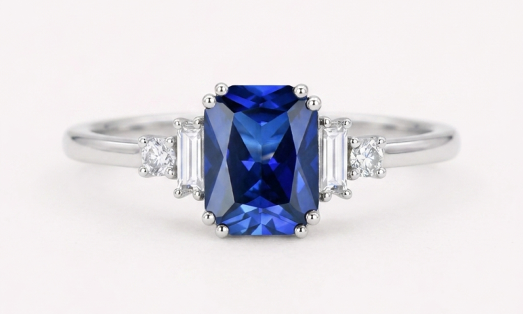 white gold vintage sapphire ring