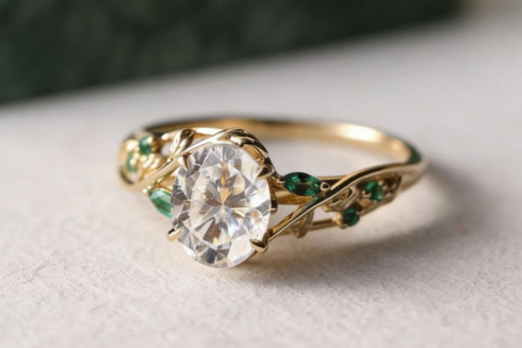 oval cut lab grown diamond engagement ring