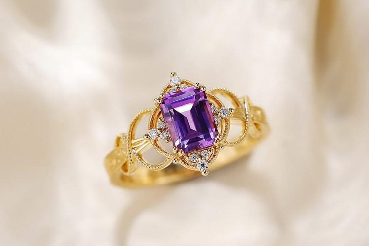 amethyst engagement ring