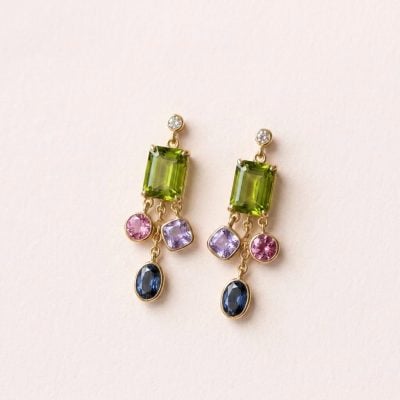 August Birthstone Designed Earrings