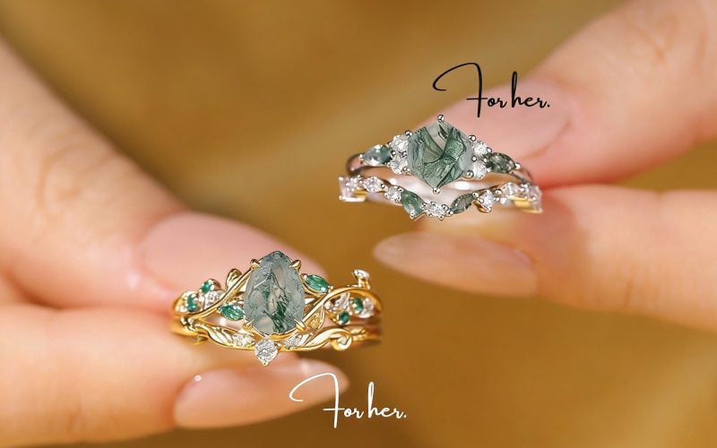 best metal for moss agate rings