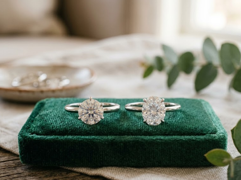 Brilliant vs Crushed Ice Moissanite Ring