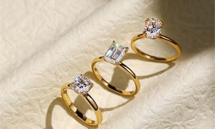 different cut solitaire engagement rings