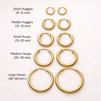 Different Sizes of Hoop Earrings