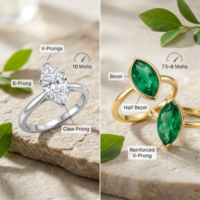 Different Settings for Marquise Diamonds and Other Gemstones