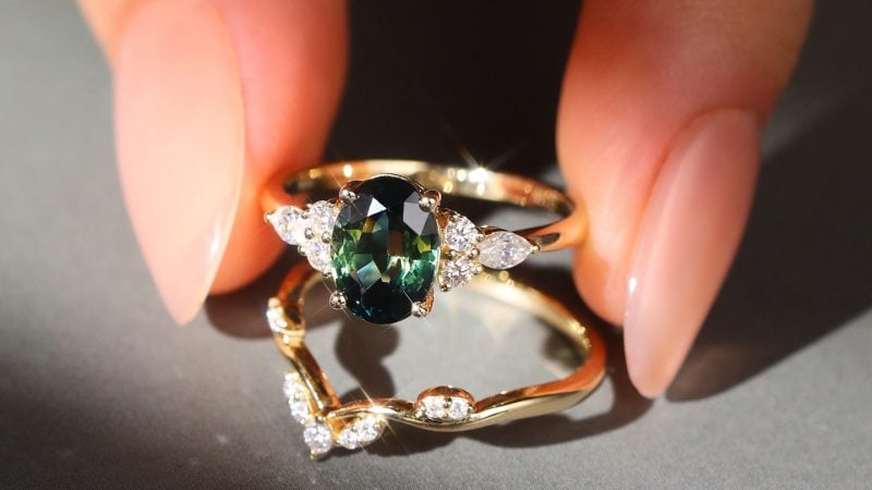 engagement ring and wedding band