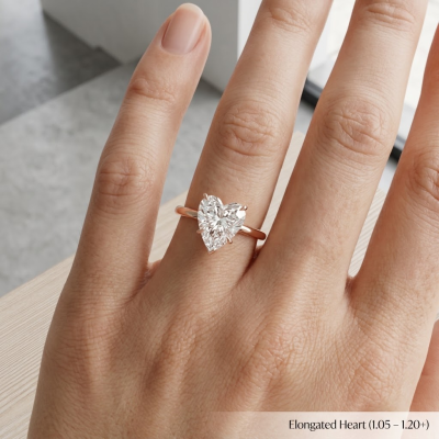 Heart diamond Ratios that Range From 1.05 to 1.20+