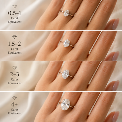 How Different Sizes of Oval Moissanite Look on Hand