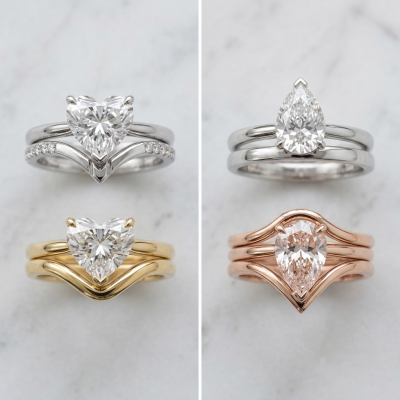 How to pair a Pear or a Heart-Shape Engagement Ring with a Wedding Band