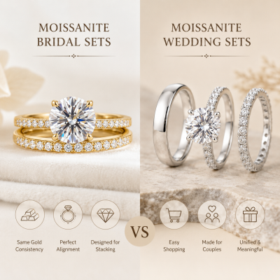 Key Differences Between Moissanite Wedding and Bridal Set