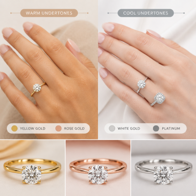 Match Metal with Lesbian Engagement Rings