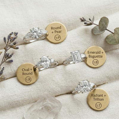Mixed-Cut Combinations for Trilogy Moissanite Ring