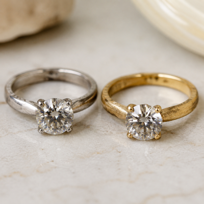 Moissanite Ring's Metal Band Tarnished